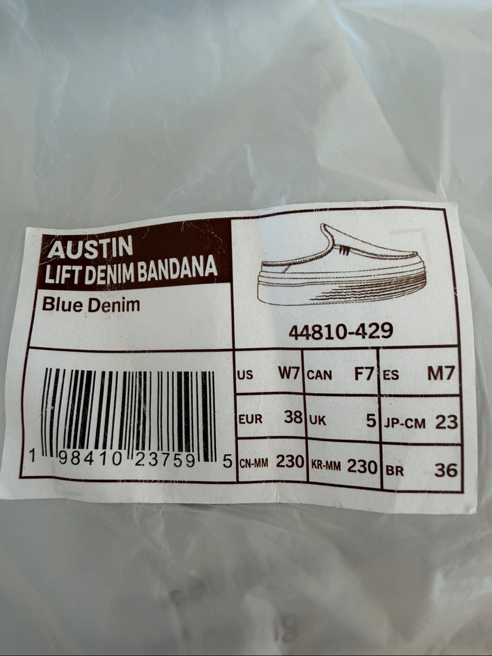 Hey Dude Blue Denim Austin Slip-On Sneakers with White Sole - Picture 2 of 7